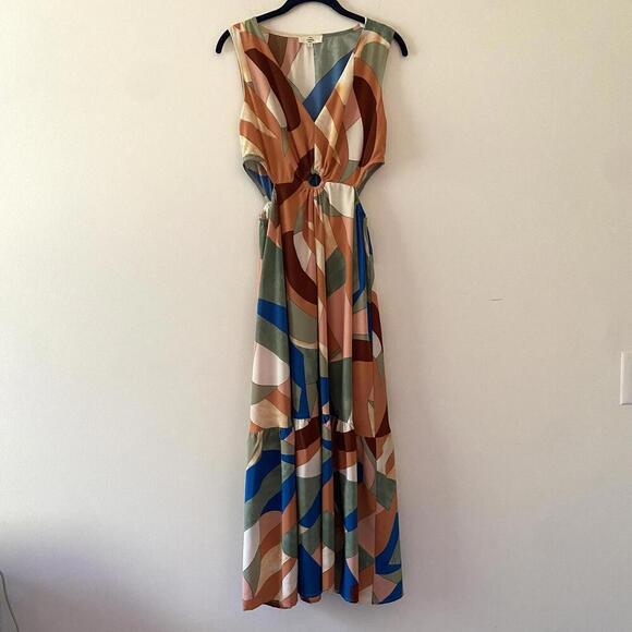 BOUTIQUE ENTRO kaleidoscope multicolor midi dress - Picture 3 of 6